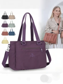 Urban Elegant Women's Handbag, Fashionable Minimalist Tote Bag, Casual Versatile Crossbody Bag, 7 Colors Available Suitable For Multiple Occasions With Long Shoulder Strap And Top Handle, Zipper Closure Multi-Pocket Design, Perfect For Daily Commute - Multicolor - View 2