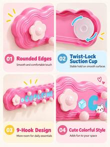 Wall-Mounted Wavy Coat Rack, Suction Cup Design No Drilling Required, Does Not Damage Walls. This Multi-Functional Hanging Rack Is Suitable For Dorms, Entryways And Children's Rooms, Can Be Used To Hang Bags, Hats, Keys And Towels. - Multicolor - View 4
