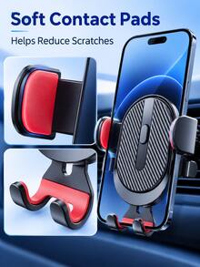 1pc Car Phone Holder, [Upgraded Auto Lock] Universal Phone Mount, With Hook Clip, Suitable For Car Air Vent, Compatible With Phones - Multicolor - View 4