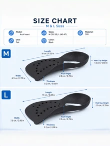 QKC 1 Pair 3/4 Length Arch Support Insoles With Heel Cup And Breathable Ventilation Holes, Lightweight Contoured Foot Inserts, Unisex - Black - View 5