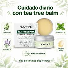 OUKEYA Bálsamo de Árbol de Té 80g con Lavanda y Menta, Hidratante para Piel Seca de Manos, Pies y Cuerpo - Bálsamo de árbol de té 80 g - Ver 9