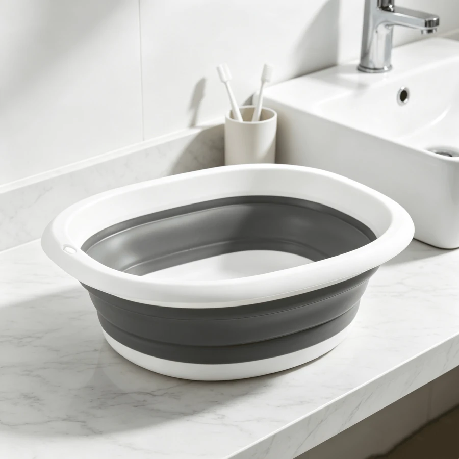 Collapsible Sink In Grey, 2.7L Capacity, Portable Wash Basin For Camping And Kitchen - Grey - View 1