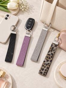 Llavero de estilo francés con strass, llavero para coche, elegante colgante para bolso, regalo de Navidad y Acción de Gracias - Multicolor A - Ver 1