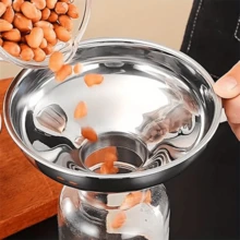 Kitchen Canned Food Funnel Set, Steel Wide Mouth Funnel With Detachable Filter Strainer And Handle, 2 Sizes, Suitable For Jars, Jams, Beans, Powders, Oil And Liquid Food Transfer - Multicolor - View 9