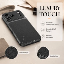 SKJL 2 قطعة بطانية هاتف TPU مطلي بالكهرباء باللون الأسود مع ملصق جلد أسود متوافق مع iPhone 18 18Pro 18Pro Max 17 17Pro 17Pro Max 16 16Pro 16Pro Max 15 15Pro Max 14 14pro Max 13 13Pro Max - الأسود - مشاهدة 7