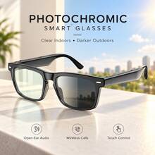 Wireless Smart Glasses With Audio And Voice Call Functions, Rechargeable Music Glasses With Built-In Microphone, Suitable For Hiking, Indoor And Outdoor Entertainment - View 3