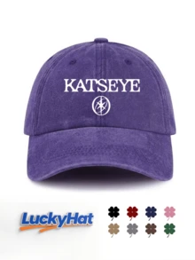KAT*EYE 字母圖案印花復古棒球帽，復古美學 Y2K 街頭風爸爸帽，中性休閒遮陽戶外帽 - KATSEYE - 查看 1