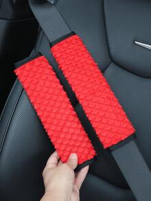 Fan Shaped Fish Scale Pattern Car Seat Belt Shoulder Protector, Plush Anti Pinch Neck Comfortable Interior Decoration Accessories In Various Colors. - Fan-shaped Fish Scale - View 8