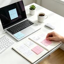 12pcs/24pcs Multi-Color Mixed Coordinate Axis Self-Adhesive Sticky Notes, 25 Sheets Per Pad, Suitable For Office, Study, Lesson Plan Notes - one-size - View 4