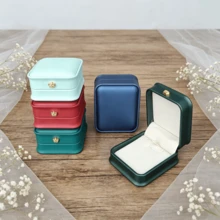 4pcs Vintage Crown PU Leather Anti-Scratch Jewelry Box Set, Soft Lining Necklace Display Box, Portable Travel Storage Box, Women's Birthday Anniversary Gift - Same Style, Multiple Colors - View 5