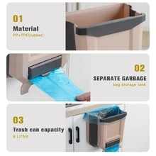 Foldable Kitchen Trash Bag, Durable And Sturdy Design, Collapsible, Space-Saving, Easy To Install And Clean, A Practical Container For Storing Food Waste At Home. - Collapsible Trash Can - View 4