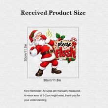 Funny Christmas Santa Toilet Tank Sticker, Humorous Santa On Toilet With Please Flush Sign Xmas Tree Gift Boxes Toilet Paper Pattern Vinyl Decal, Removable Waterproof Self‑Adhesive Holiday Decoration For Bathroom Restroom Xmas Home Party Decor - 1PC - View 6
