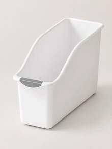 1pc Curved Design Storage Box - Heavy Duty Plastic Organizer, White Space-Saving Container, Suitable For Under Sink, Pantry And Cabinet Organization - For Cleaning Supplies, Household Essentials And Kitchen/Bathroom Storage, No Assembly Required - Multicolor - View 14