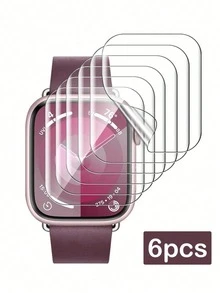 6 件/包全新透明 TPU 水凝胶屏幕保护膜兼容 Apple Watch 第 10 代 38/40/41/42/44/45/49 毫米，适用于 Apple Watch Ultra/SE/8/7/6/5/4/3/2/1 - 無色 - 查看 23