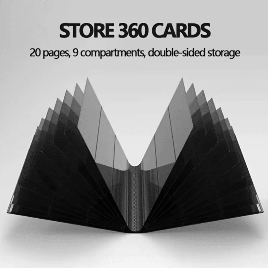 New 360-Slot Game & Sports Card Collection Album, Secure Page Binding, Card Holders, Essential For Collectors