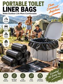 10/30/60/100pcs Thickened Portable Toilet Bags, Extra Large Disposable Camping Toilet Liners For Foldable Toilet, Car Travel, Road Trips, Outdoor Camping, Bedside Commode & Home Us - Black - View 9