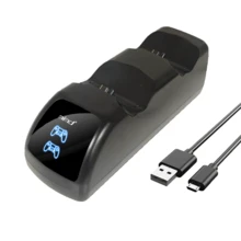 P4/Slim/Pro Dual Charging Station, 1.8H Fast Charge For 2, Red/Blue LED Light, Power Via P4/PC/Laptop/Adapter, 1:1 Sync & Charge, ABS Black - View 8