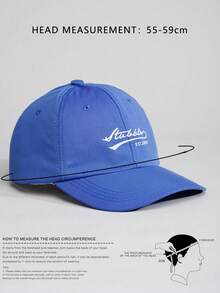 1pc Unisex Gray Letter Sun Protection Fashion Baseball Cap - Blue - View 2