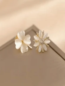 6pcs Women's Anti-Slip Button - Lace Crystal Flower Bow Design, Gold Tone With Multicolor, Suitable For Wedding, Party And Daily Wear - Elegant Clothing Accessory - A - View 6