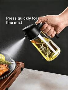 1pc Unique Hand-Painted Olive Branch Pattern PP Material Oil Bottle, One-Of-A-Kind With Handle Automatic Flip Lid Leak-Proof Oil Dispenser, Exclusive Olive Kitchen Cooking Baking Olive Oil And Vinegar Storage Container - View 8