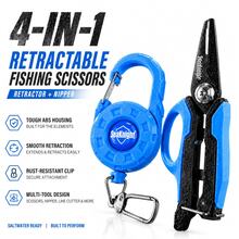 SeaKnight 4-In-1 Retractable Fishing Scissors & Line Cutter With Retractor Clip, Multi-Tool For Anglers - Blue - View 1