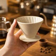 1pc Ceramic Pour Over Coffee Dripper, V-Shaped Reusable Coffee Filter Cup, Home, Cafe, Barista Professional Pour Over Coffee Equipment - Multicolor - View 3