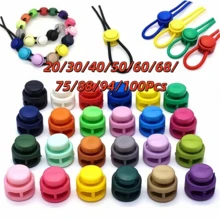 20/30/40/50/60/68/75/88/94/100Pcs Multi-Color Dual-Hole Plastic Spring Buckles, Random Colors, Macaron Color Series, Elastic And Stable, Suitable For Hoodie Drawstrings, Mask Cord Adjustment, Handmade Beaded Jewelry Making, DIY Sewing Bags And Clothing Practical Elastic Cord Accessories. - Multicolor - View 13