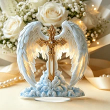 1pc Holy Sword Winged Angel Theme Ornament, Bohemian Style, Suitable For Home And Living Room Holiday Decoration, Desktop Atmosphere Decor 2D Flat - Ornament - View 2