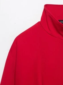 Mellowy Autumn New Women's European And American Style Minimalist Fashion Versatile Stand Collar Flight Jacket - Red - View 5