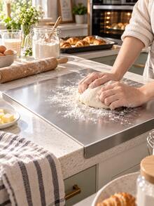 2/1pc Large Stainless Steel Cutting Board, Kitchen Use, Commercial, Non-Slip Double-Sided - Multicolor - View 6