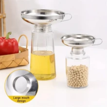 Kitchen Canned Food Funnel Set, Steel Wide Mouth Funnel With Detachable Filter Strainer And Handle, 2 Sizes, Suitable For Jars, Jams, Beans, Powders, Oil And Liquid Food Transfer - Multicolor - View 11