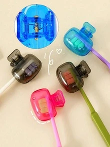 1pc/4pcs Travel Home Toothbrush Storage Box, Travel Toothbrush Cap, Portable Toothbrush Head Protector Clip, Portable Toothbrush Box, Dust-Proof Cover, Storage Cap, Portable Toothbrush Head Protector Box, Bathroom Accessories - Multicolor - View 2