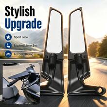 1 Pair Motorcycle Scooter Modified Rearview Mirrors Universal New Invisible Wind Wing Design - A - View 6