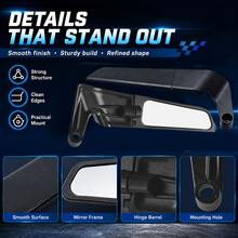 1 Pair Motorcycle Scooter Modified Rearview Mirrors Universal New Invisible Wind Wing Design - A - View 3