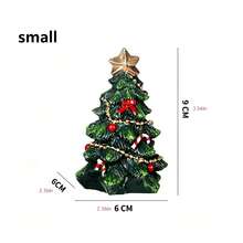 1pc Christmas Tree Tabletop Decor, Green Holiday Tree Ornament With Star Topper Bows Balls Candy Cane Stocking, Mantel Shelf Centerpiece For Winter Christmas Party, Festive Home Decor, Christmas Gift ,Dollhouse Accessories Christmas Decorations - Multicolor - View 12