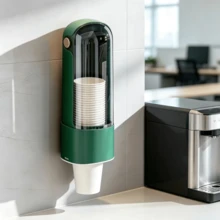 Disposable Cup Holder Automatic Dispenser, Water Cup Paper Cup No-Drill Water Dispenser Storage Rack, Wall-Mounted For Home - A - View 5