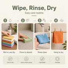Face Towels 40/6/12/24pcs, Ultra Soft Skin-Friendly Facial Cloth, Suitable For Sensitive Skin, 10x10 Inch Small Size Face Towels, Reusable Washable Makeup Remover Cloth, Easy To Rinse Multi-Color Facial Cleansing Towels - Multicolor - View 8