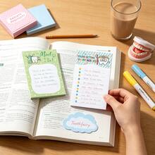 6pcs/12pcs/24pcs Cartoon Dental Care Self-Adhesive Sticky Notes, 30 Sheets Per Book, Suitable For Dental Patient Records, Meeting Notes, Etc. - one-size - View 6