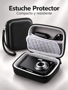 Hard Shell EVA Camera Storage Bag, Shockproof Waterproof Portable Camera Protective Case With Hand Strap, 4.7*3.5 Inches, Compatible With Sony CCD Small Digital Camera Travel Storage Accessories - Multicolor - View 2