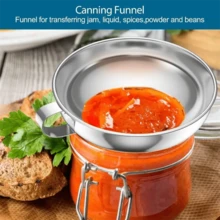 Kitchen Canned Food Funnel Set, Steel Wide Mouth Funnel With Detachable Filter Strainer And Handle, 2 Sizes, Suitable For Jars, Jams, Beans, Powders, Oil And Liquid Food Transfer - Multicolor - View 10