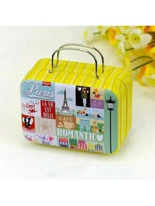 1pc Fashionable Vintage Creative Candy Box Makeup Tool Storage Box Square Small Handbag Shaped Candy Box Coin Box Cosmetic Metal Packaging Box Storage Box - Multicolor - View 5