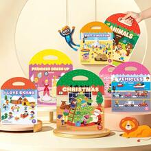 Reusable Princess Christmas Jelly Stickers Quiet Book Toy, Suitable For 3 Years Old - Multicolor - View 1