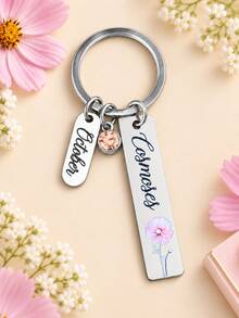 October Cosmos Bag Charm, Pink Flower Birthstone Keychain Accessory, Elegant Floral Pendant Decor, Birthday Christmas Thanksgiving Mother's Day Gift. - Multicolor - View 11