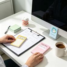 6pcs/12pcs/24pcs Cartoon Dental Care Self-Adhesive Sticky Notes, 30 Sheets Per Book, Suitable For Dental Patient Records, Meeting Notes, Etc. - one-size - View 5