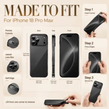 SKJL 2 قطعة بطانية هاتف TPU مطلي بالكهرباء باللون الأسود مع ملصق جلد أسود متوافق مع iPhone 18 18Pro 18Pro Max 17 17Pro 17Pro Max 16 16Pro 16Pro Max 15 15Pro Max 14 14pro Max 13 13Pro Max - الأسود - مشاهدة 5