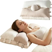 Cervical Neck Pillow For Sleeping, Ergonomic Design Bed Pillow For Side/Back/Stomach Sleeper, Dual-Height Support Pillow For Neck Uncomfortable Relief, Ergonomic Cervical Pillow ,2 In 1 Cervical Neck Pillow , Side Sleeper Cervical Neck Support Pillow - Apricot - View 1