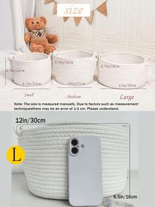 Personalized Braided Rope Pet Toy Storage Basket, Custom Pet Name Gift Basket, Travel Storage Bag, Tote Bag For Pet Lovers, Home Decor Pet Supplies - Multicolor - View 11