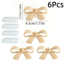 2Pcs/4Pcs Metal Bow Shape Knit Hat Handbag Removable Brand Tag With Washer Bag Decoration Label Ring Buckle Clothing Label Button DIY Wallet Making - Multicolor - View 28