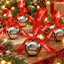 Naturepeak 30pcs Christmas Sleigh Bells With Red Ribbon - 3cm Mini Metal Bells, Suitable For Christmas Tree, Wedding, Shower And Party Decoration - Christmas Bells - View 2
