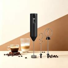 Pengocok Susu Elektrik Isi Ulang Genggam, Tongkat Pengocok Kopi Genggam | Mixer Minuman Portabel, 3 Kecepatan, 3 Kepala Pengaduk, Mixer Elektrik Cocok untuk Matcha Latte Cappuccino, Hadiah Dapur - MultiWarna - View 3
